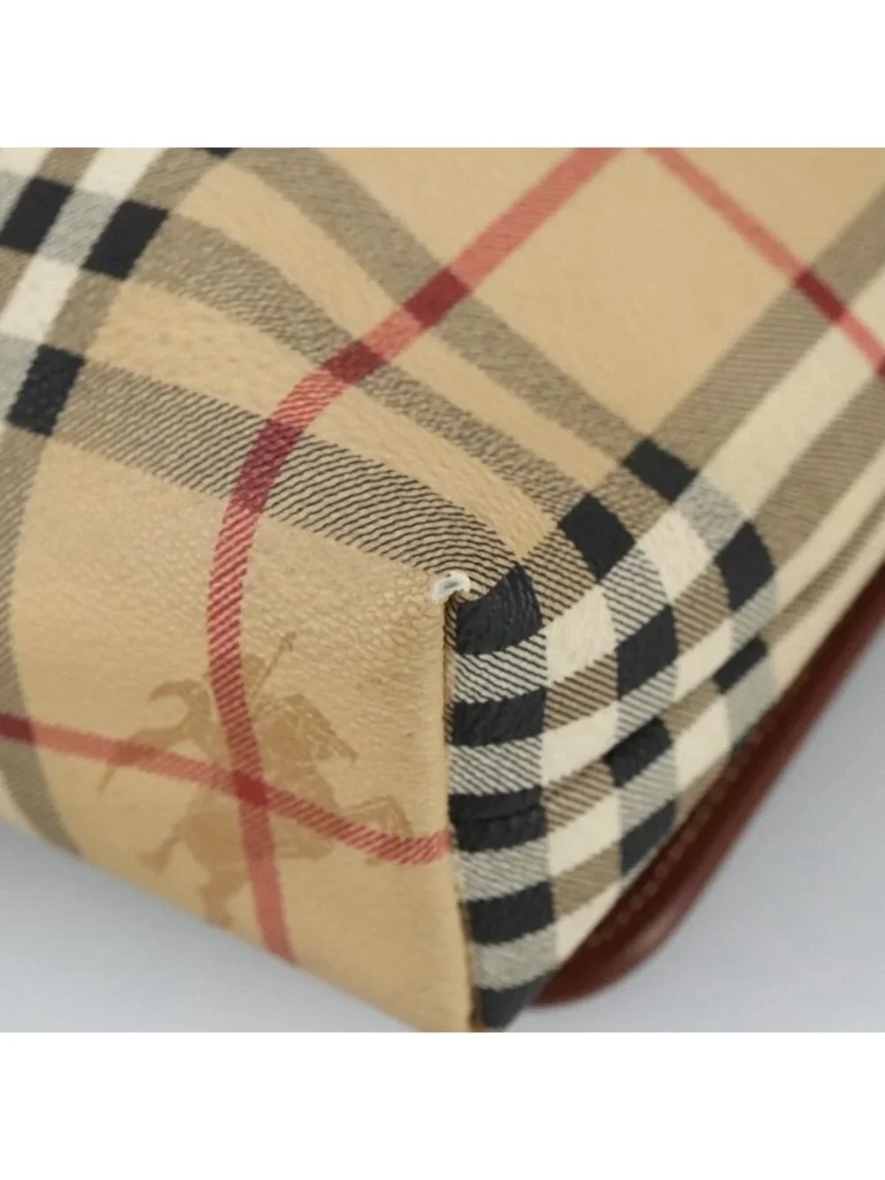 Authentic BURBERRY Nova Check Shoulder Bag PVC Beige Gold - Picture 7 of 16